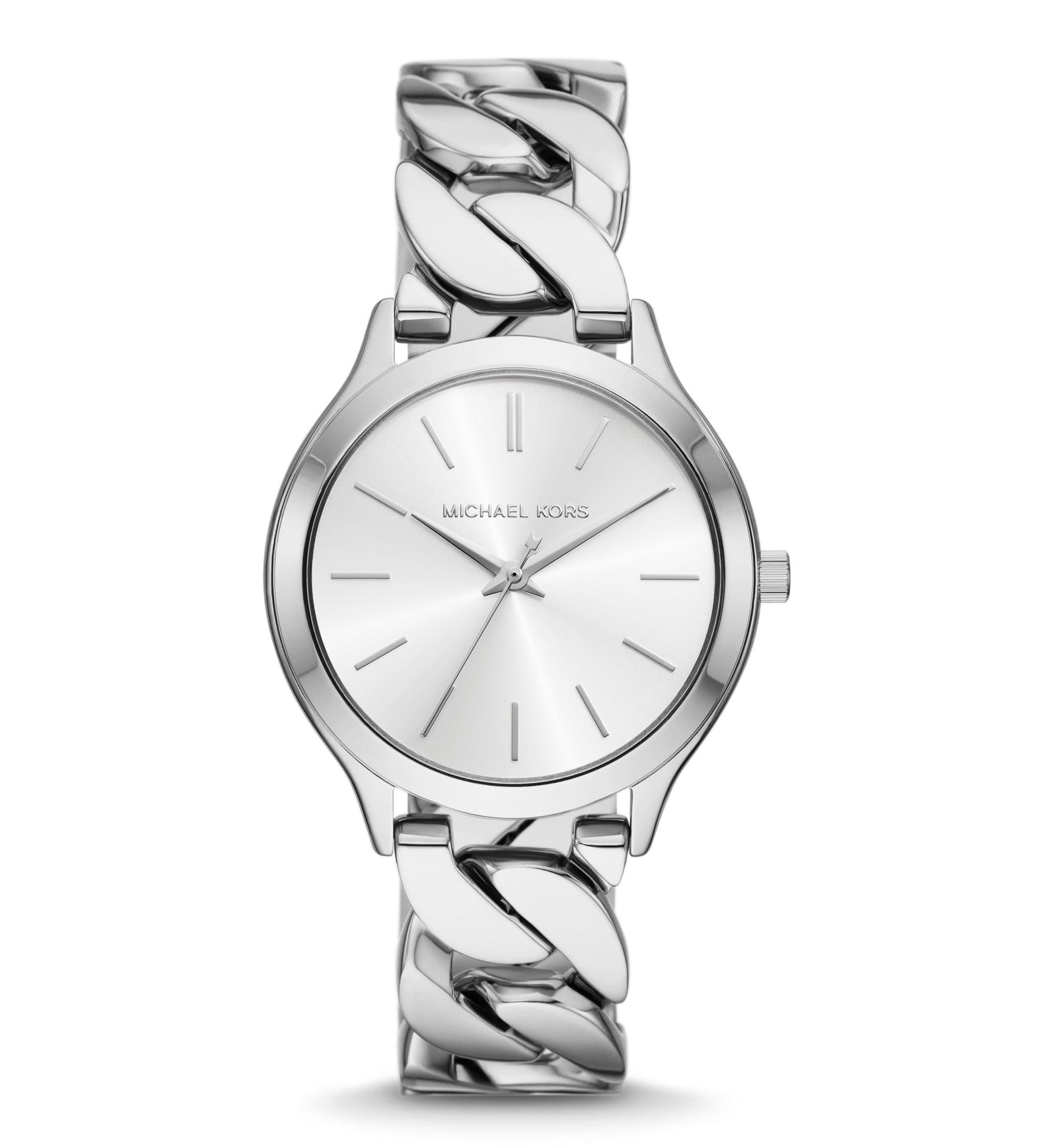 Slim Runway Silver-Tone Curb Link Watch